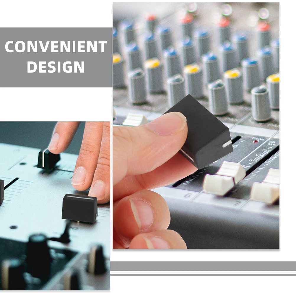 

10Pcs Console Mixer Slider Fader Knobs Durable Rubber Material 4mm Inner Hole Easy Installation Control Slider Caps