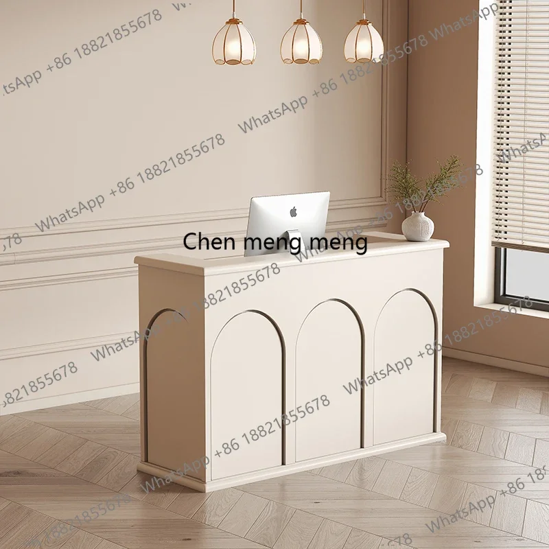 

F150Barber Beauty Reception Counter Modern Boutique Checkout Cashier Reception Counter Podium WhiteTheke Rezeption Office Furnit