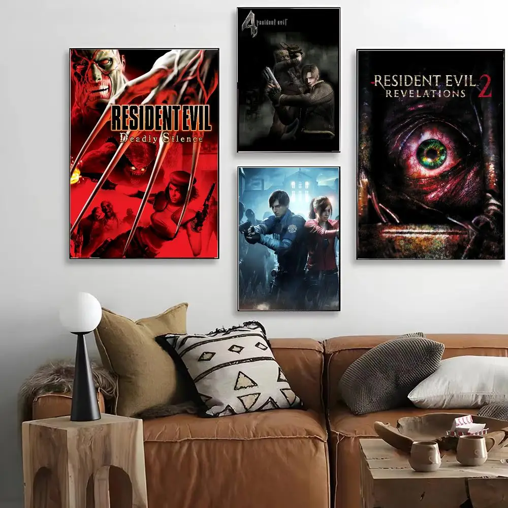 Game Resident Evil Poster HD Art Decorative Wall Art Waterproof Home Décor for Living Room Bedroom Café Stylish Gift