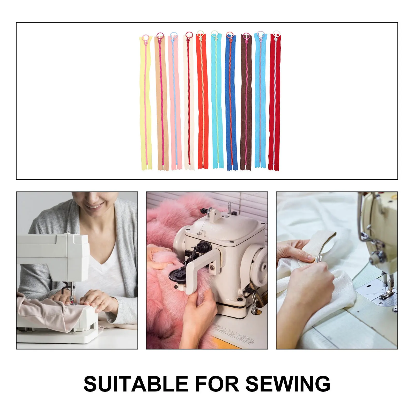 20Pcs Colorful Resin DIY Zippers Sewing Zippers for Clothing Bags Slacks Multi-Purpose Use Separating Zipper