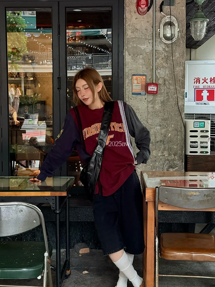 

Early Autumn High Waist Loose Fit Women's Jeans Cotton Five-Point Pants Vintage Washed Style Comfortable Retro Workwear Wind