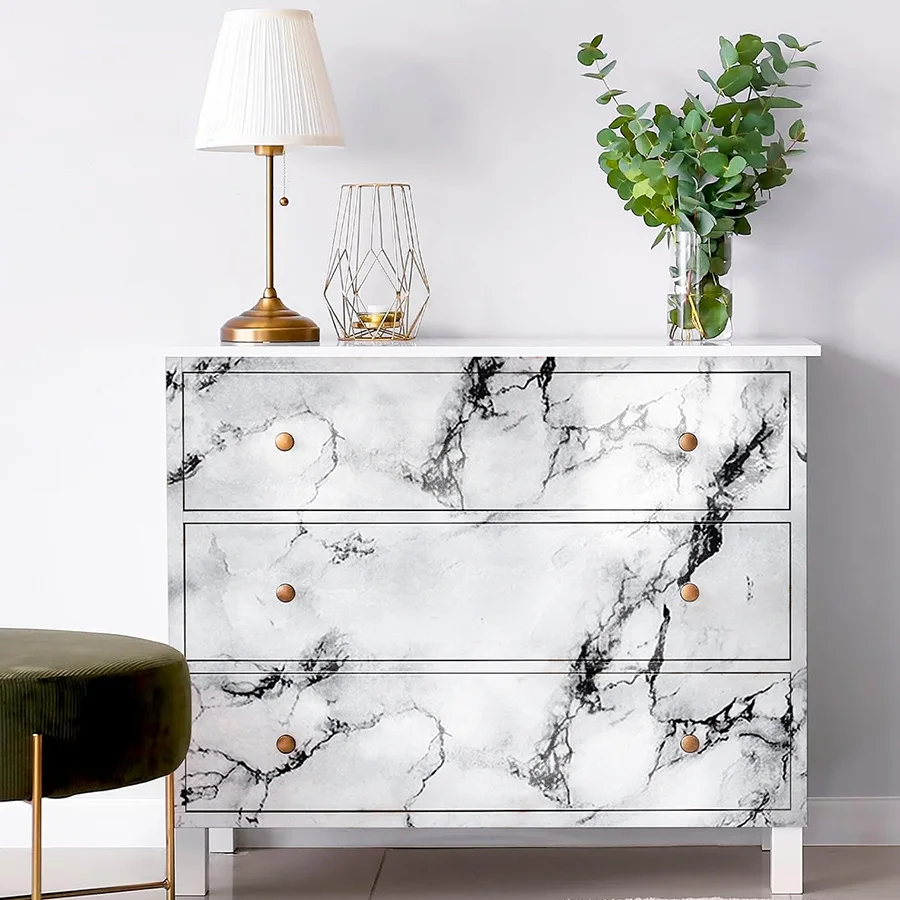 Gray Imitation Marble Self-adhesive Wallpaper Thickened PVC Sticker Kitchen Oil Proof Sticker Countertop Wallpaper Wall Sticker