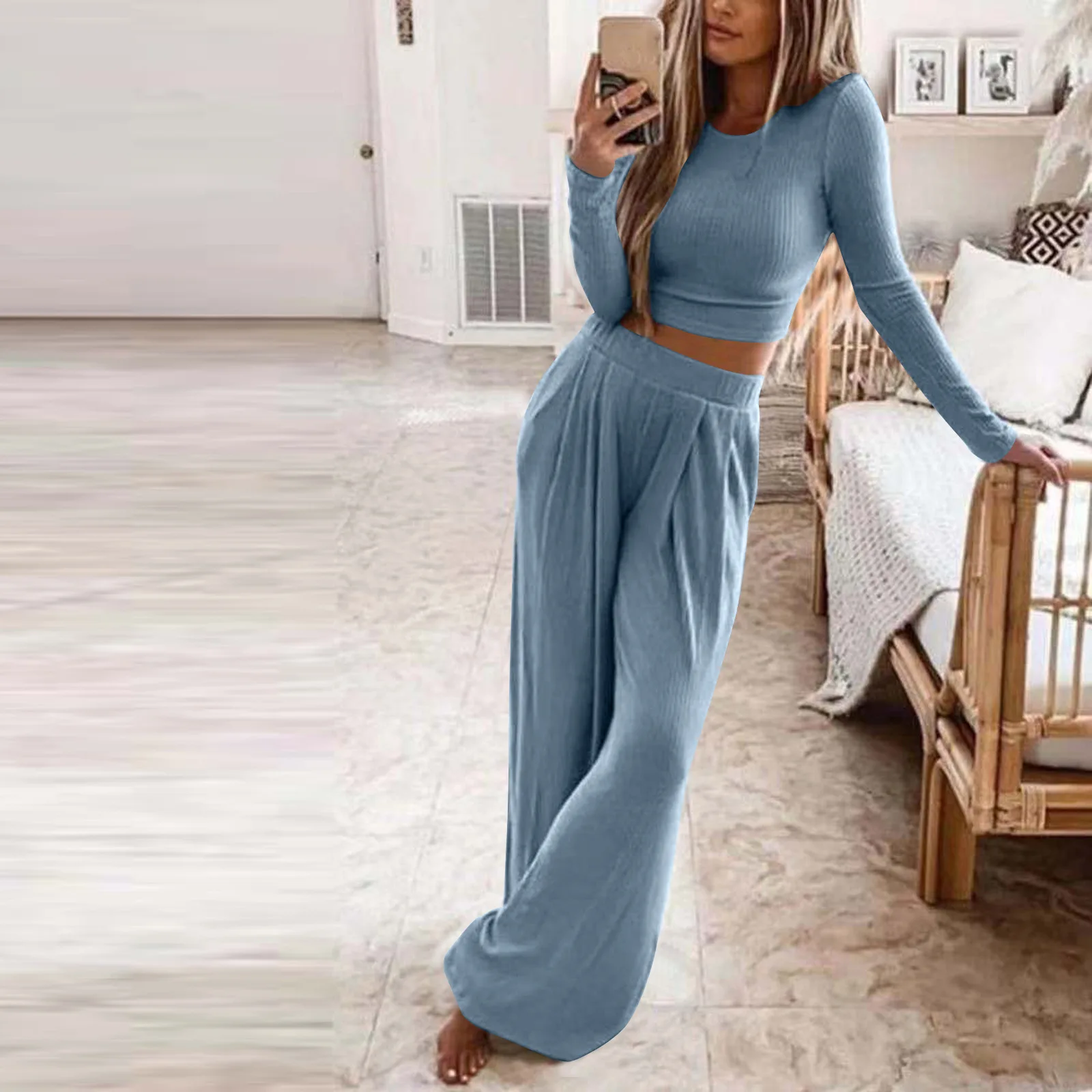 Autumn Winter Sleepwear Pajamas for Women Long Sleeve Top + Long Pants Casual Tracksuit Pijama Women's Home Clothes Pajama Sets