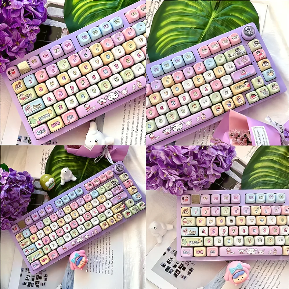 

Crayon MOA Keycaps PBT Heat Sublimation Cute Girl for 60/64/84/98/108 Gaming Mechanical Keyboard MX Switch