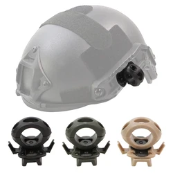 BOOIU Casco tattico Torcia elettrica Morsetto di montaggio Adattatore per supporto torcia universale per casco con binario a sgancio rapido da 360 gradi