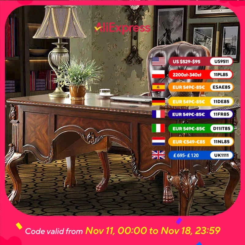 

Wooden Home Luxury Office Desks Executive Designer Asthetic Modern Writing Computer Desks Standing Study Scrivania Furniture