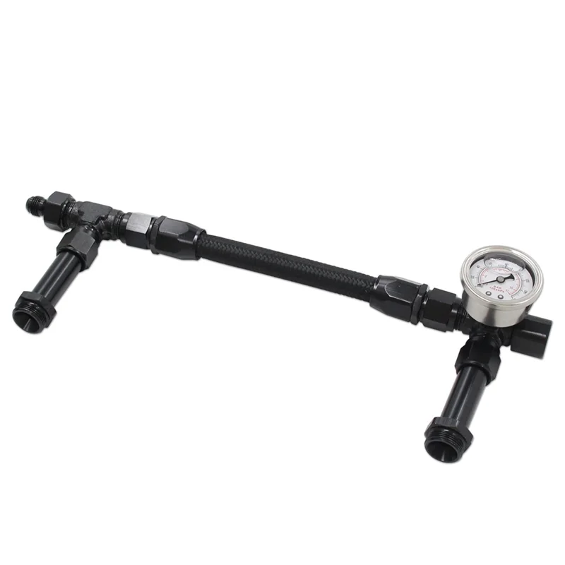 A80X-For Holley 4150 متوافق مع 8AN خط الوقود المزدوج مع مقياس الضغط-7/8 "-20 تركيب المكربن الخيط #2