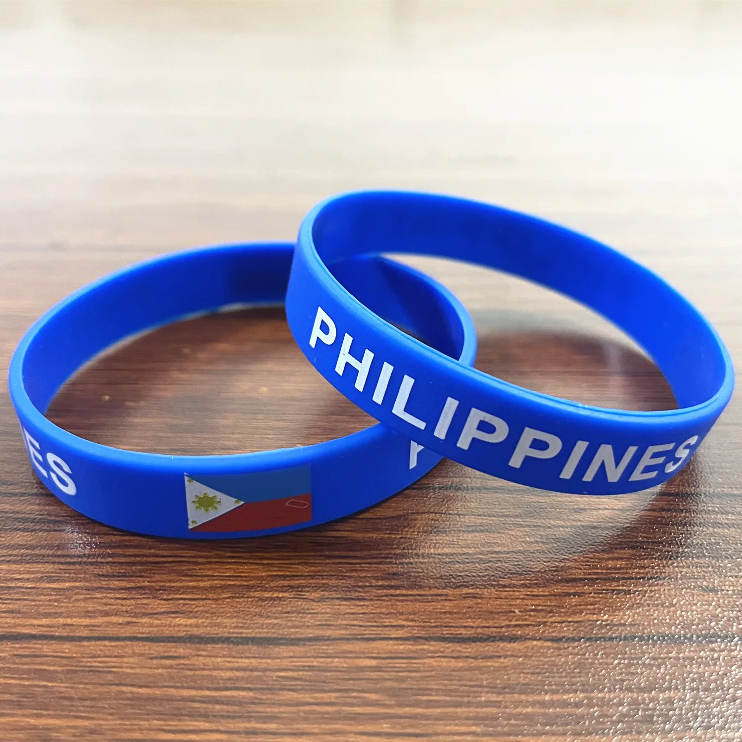 2pcs Philippines Flag Silicone Bracelet Sports Game Wristband National Wrist Strap for Men Women Rubber Band Fashion Accessories