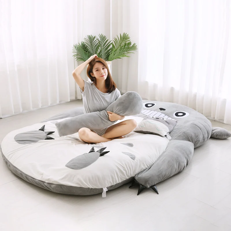 Tatami mattress for children's home double cartoon air mattress single lazy bed with cute chinchilla mattress on the floor