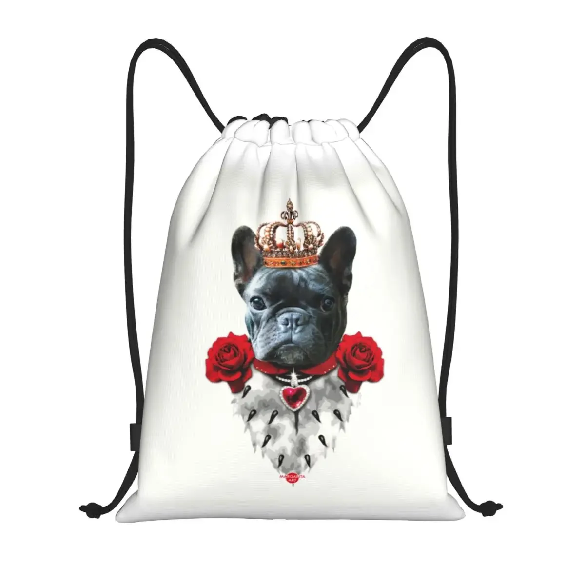 Personalizado buldogue francês bully rei sacos de cordão para compras mochilas yoga das mulheres dos homens engraçado animal filhote de cachorro esportes ginásio mochila