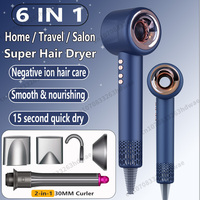 5 IN 1 Professinal Negative Ion Hairdryer 1600W Leafless Hair-care Hair Dryer Styling Tools  200 Million Anion Super Blow Dryer