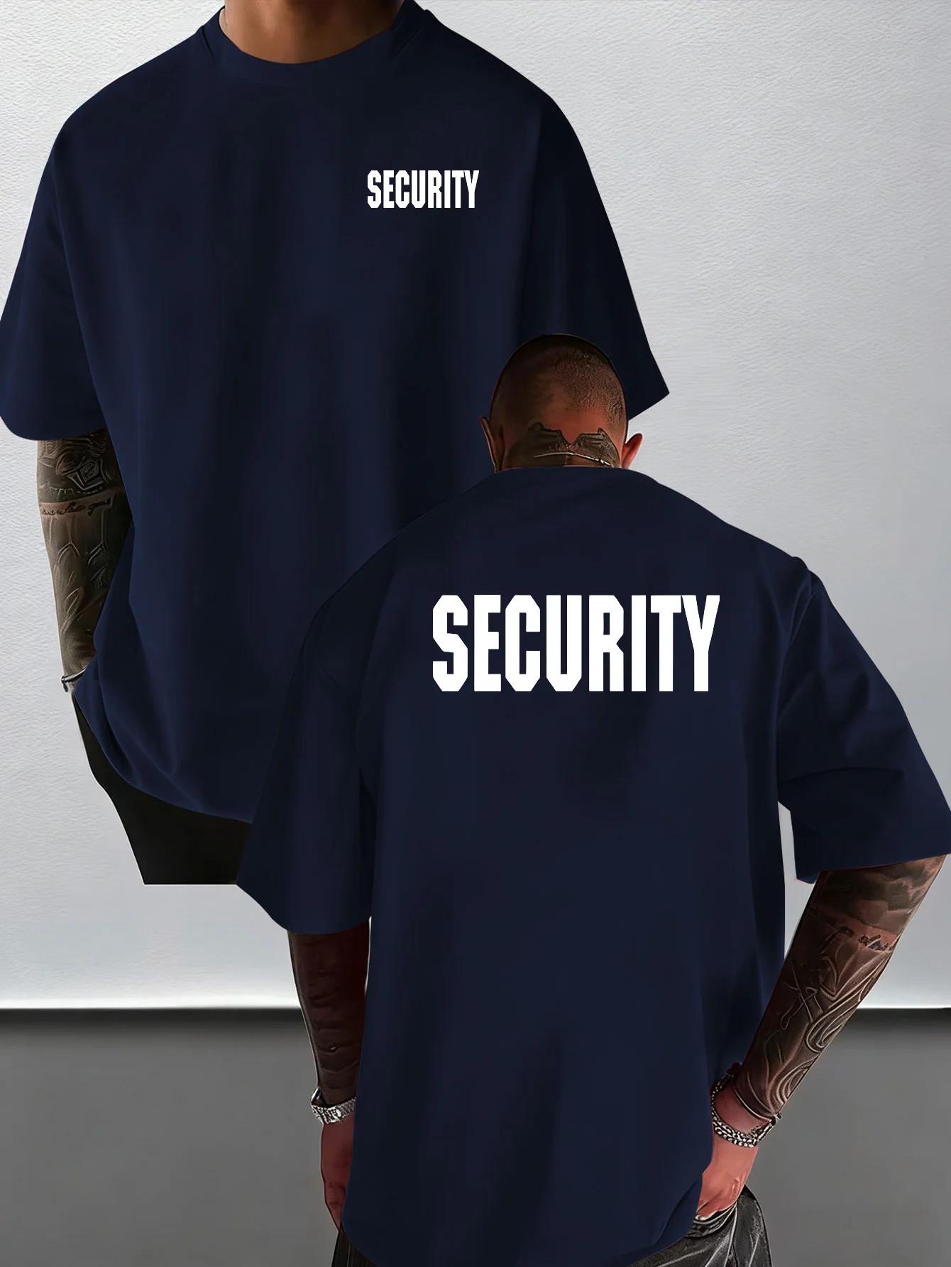 Security Guard Uniform Tshirt SECURITY Front Back Print Staff Event Bouncer Short Sleeve Cotton Unisex Men Casual Work Tops