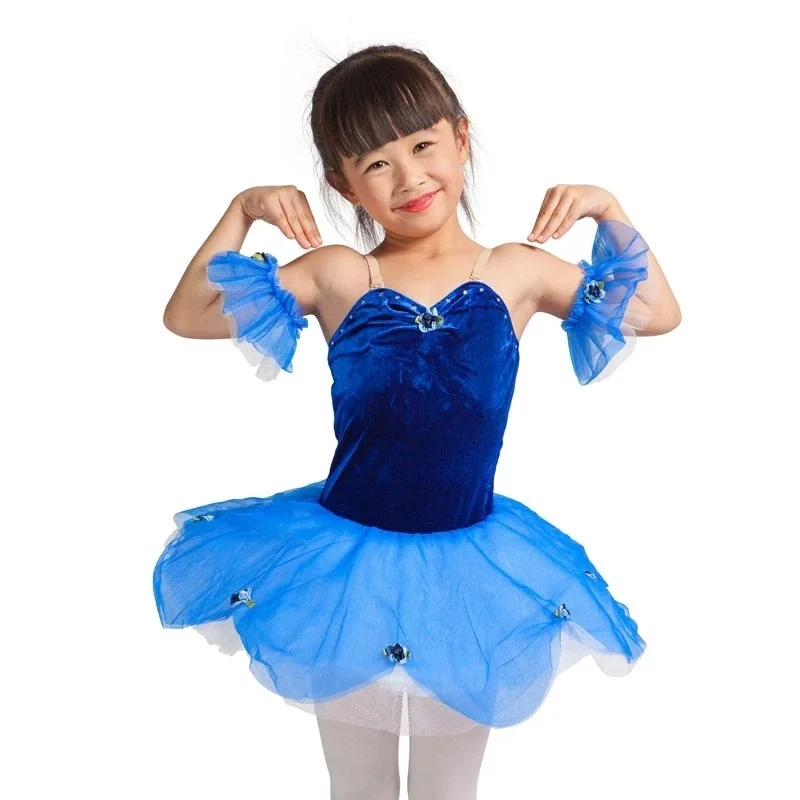 

15306 Royal Blue Velvet Ballet Dance Tutu Girls Ballerina Performance Dance Costumes Stage Ballet Tutus Kids Costume