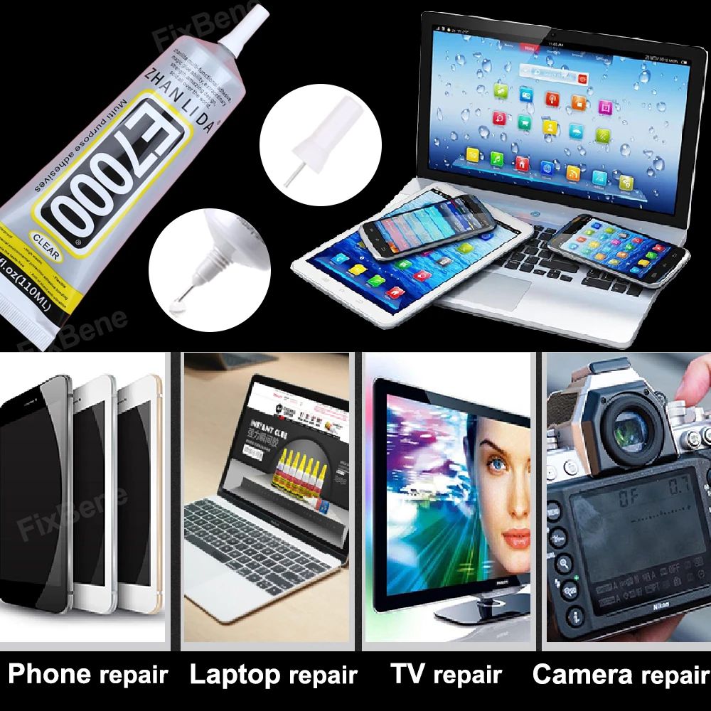 E7000 Cell Phone Glue Speaker Watch Adhesive Lcd Screen Repair Tool Puzzle Frame Plastic Modeling Leather Clothes Fabric Textile