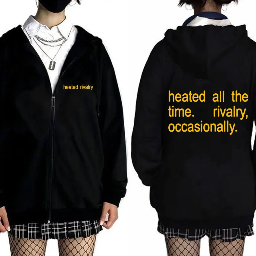 

Heated Rivalry Heated All The Time Zipper Hoodie Men Women Fashion Oversized Zip Up Jacket Male Fleece Cotton Zip Up Sweatshirt