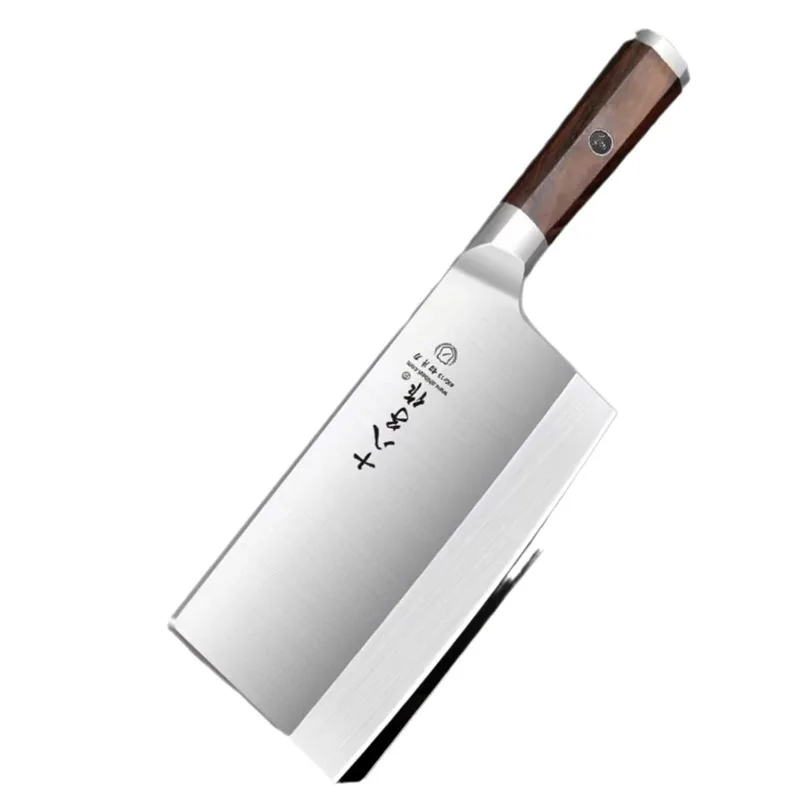 SHIBAZI ZUO Professional Chinese Stainless Steel Knife Chef\'S Kitchen Knife Tool Wooden Cleaver Knife Sharp Slicing Knife