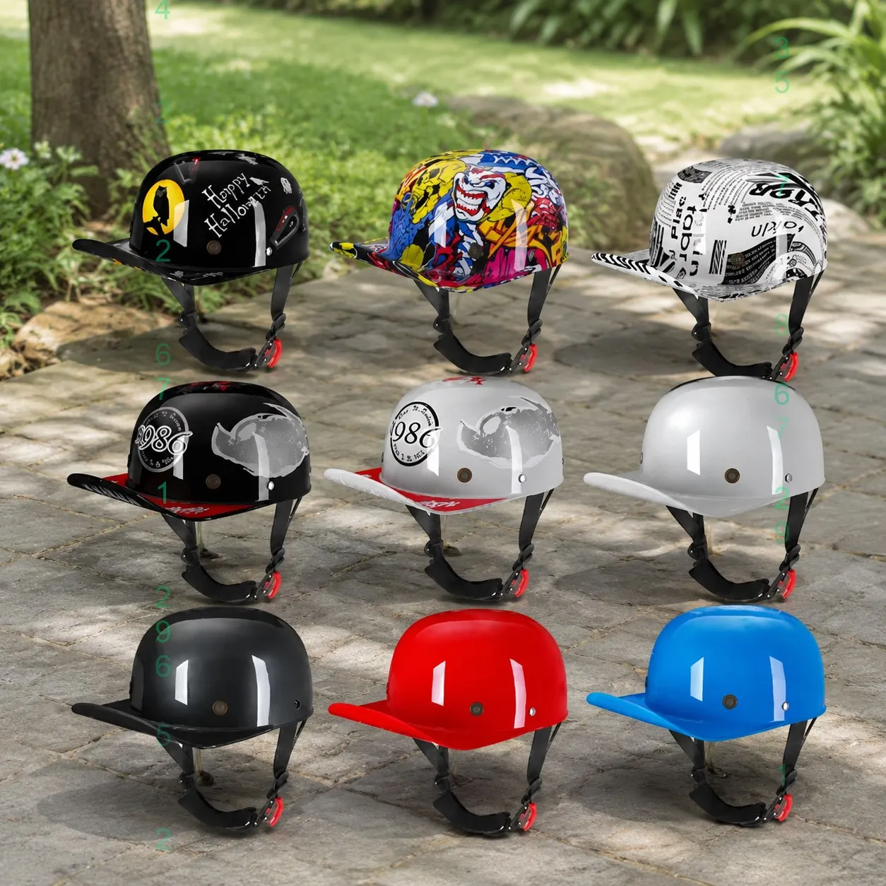 2022 New Vintage Motorcycle Helmet Baseball Cap Half Face Unisex Kids Scooter Four Seasons Safety Hat