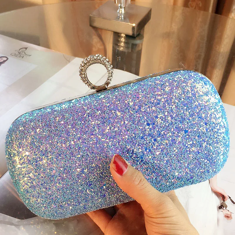 Orang Sequins Bags for Women Luxury Handbags Ladies Designer Elegant Cluch Bling Evening Bridal Small Crossbody Messenger Bag