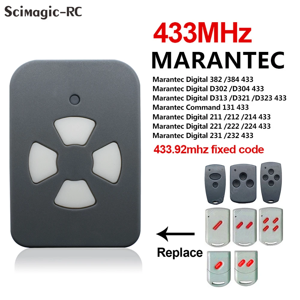 Marantec 차고 문짝 리모컨 디지털 382 384 302 304 313 321 224 232 컴포트 220 433, MARANTEC 433.92 복제기, 250 mhz