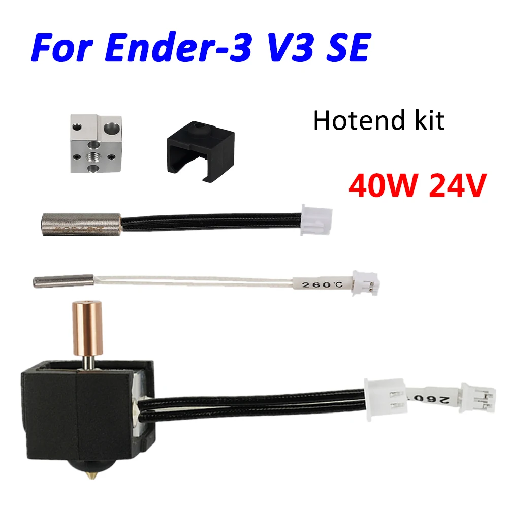 

For Ender 3 V3 SE Hotend Accessories Thermistor Heating Tube 24V 40W Nozzle Silicone Sock Hot End Kit for Creality Ender 3 V3 SE
