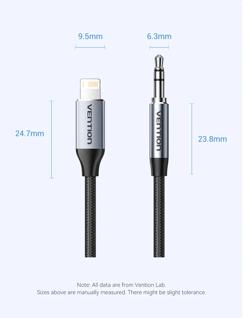 Vention Audio-Adapter für Lightning auf 3,5 mm Kopfhörer-Adapter, DAC-Audio-Musikkabel für iPhone 14, 12 Pro Max, Xr, Aux-Kabel, Telefon – Detail 14