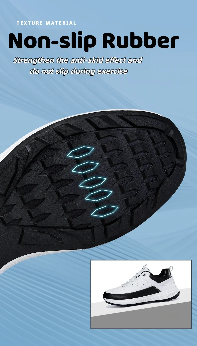 أحذية رياضية جولف للرجال من TFanJump - موضة خارجية كاجوال ووسادة مريحة، أحذية راقية لدورات الجولف مقاس 40-47