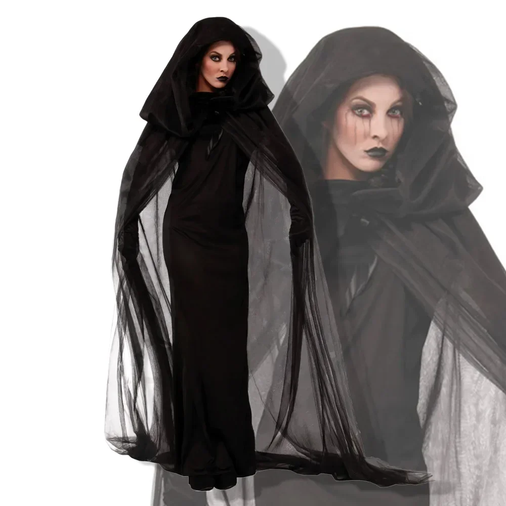 Halloween Cosplay Witch Vampire Dark Black Witch Invisibility Cloak Stage Performance Clothing