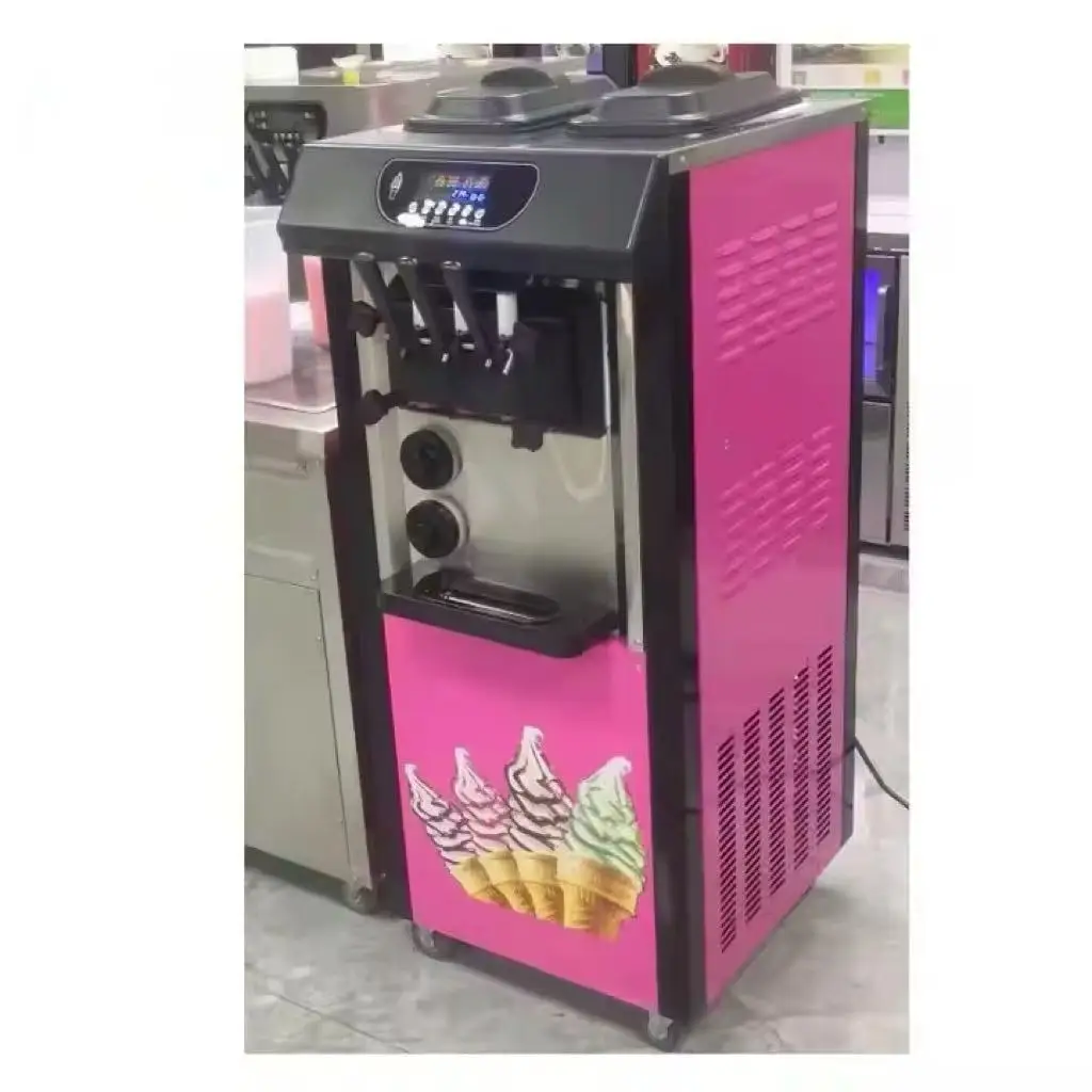 Global Best Seller Desktop Ice Cream Machine Commercial Low Power Soft Ice Cream Machine Small Three Color Ice Cream Machine