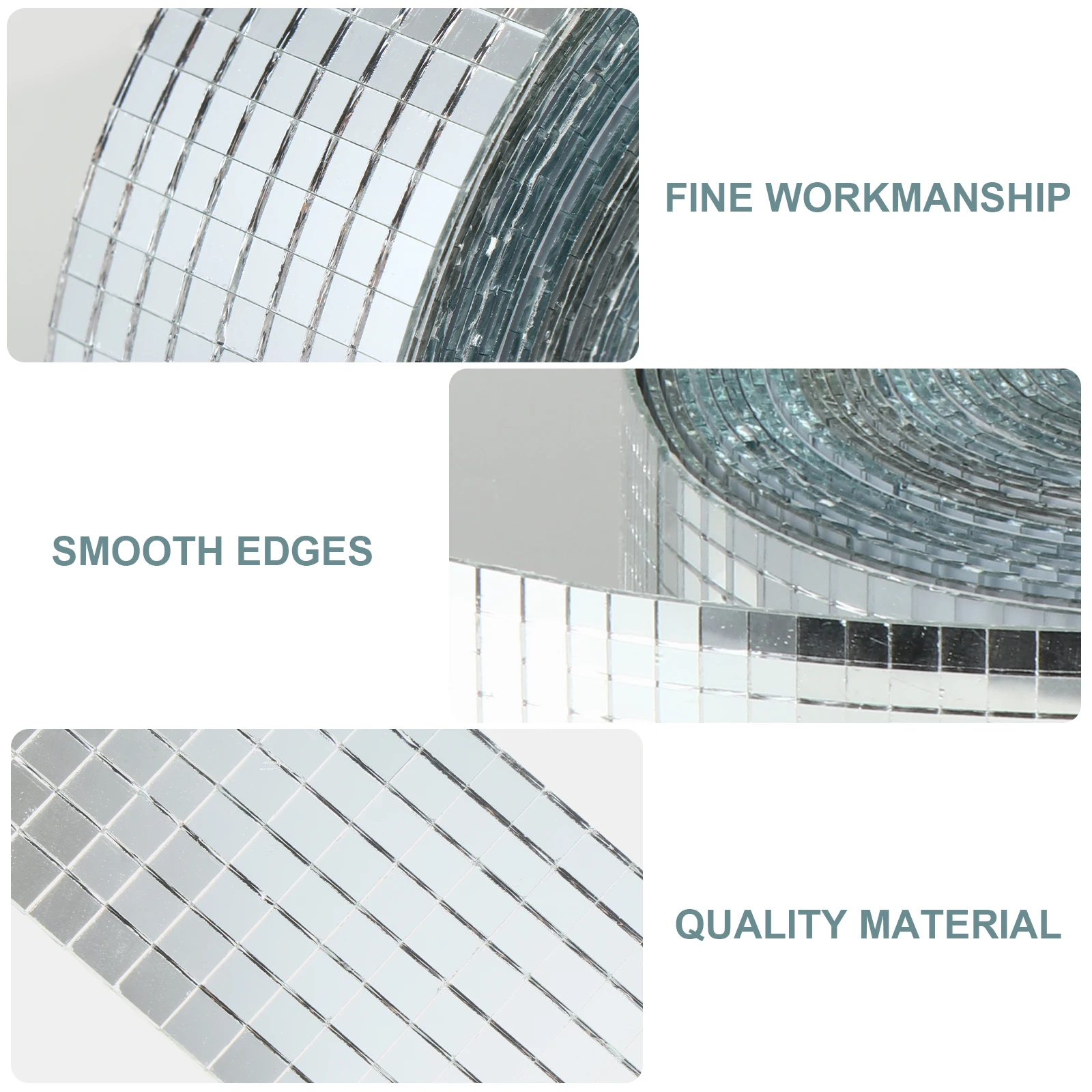 

Mosaic Wall Stickers 10M 5x5mm Self Adhesive Glass Mirror Tiles Decor Waterproof Safe Home Office Kitchen Bedroom Hotel