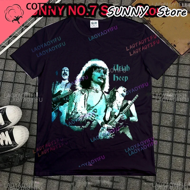 2023 Uriah Heep تي شيرت للأولاد تي شيرت أبيض كبير الحجم تي شيرت رجالي طويل القامة