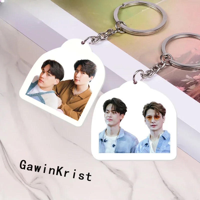 GawinKrist Magazine Cover Posters Keychain Double-side Hanging Pendants Thai TV You Are My Favorite Drama Stills Decor Ornaments