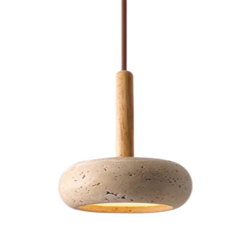 

IWHD Home Decor LED Pendant Light Fixture Balcony Bedroom Dining Room Yellow Travertine Loft Vintage Hanging Lamp Hanglampen