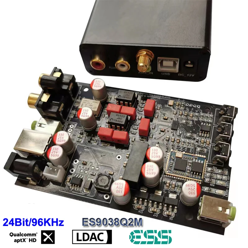 ES9038Q2M DAC QCC5125 Bluetooth 5.0 HIFI Audio Board APTX-HD LDAC Sound Decoder USB Sound Card Digital Analog Audio Converter