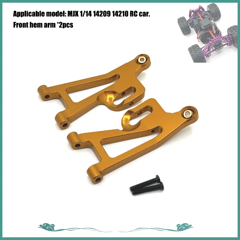 MJX 1/14 14209 14210 accesorios de coche de Control remoto mejora de Metal brazo de dobladillo delantero modificado