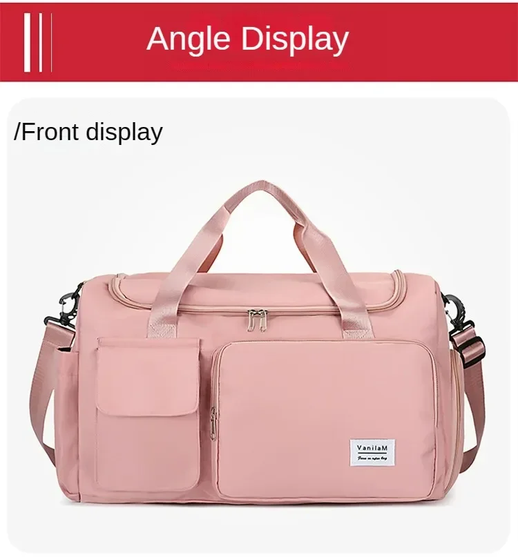 Bolsa de viaje de gran capacidad para mujer, bolsa de gimnasio para fin de semana, bolsas de lona para la noche con comp