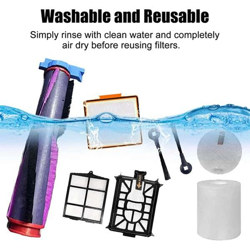 Untuk Shark RV2820ZE AV2820AE AV2800ZE RV2820YE AV2820S AV282BVEUS Vakum Sikat Sisi Utama Busa Filter Utama Bantalan Pel