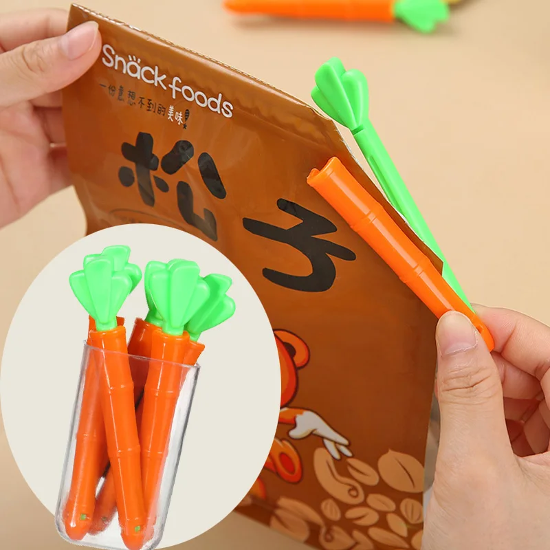 5pcs Sealing Clip Creative Cartoon Carrot Image Food Freshness Storage Moisture Resistant Kitchen﻿ Tools Household Gadget