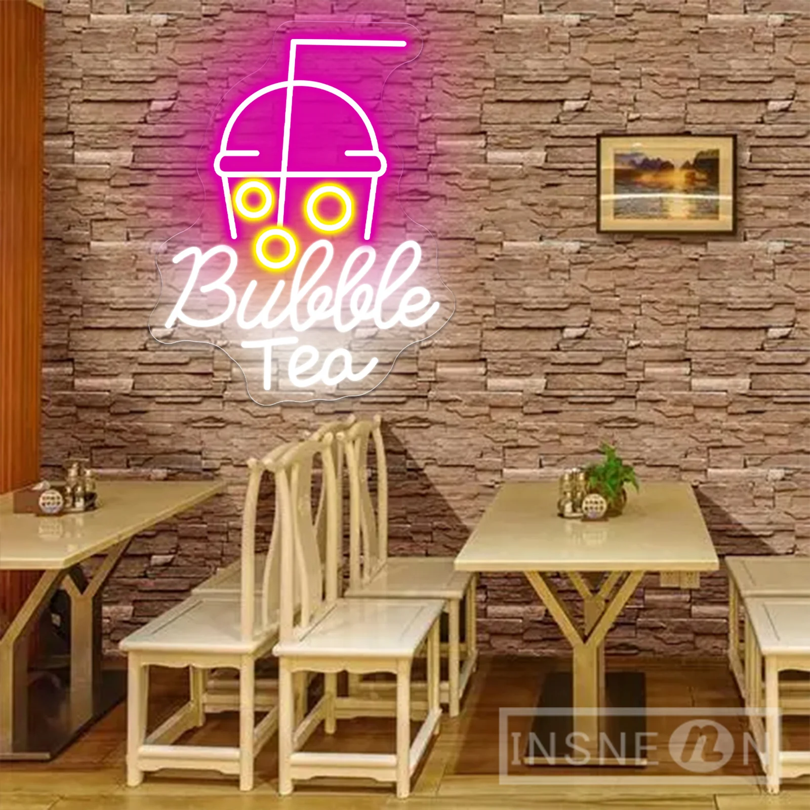 Bubble Tea Neon Sign Led Light Bubble Tea Shop Decoration Room Cafe Restaurant Decor Wall Hanging Neon Light LED Signs Welcome