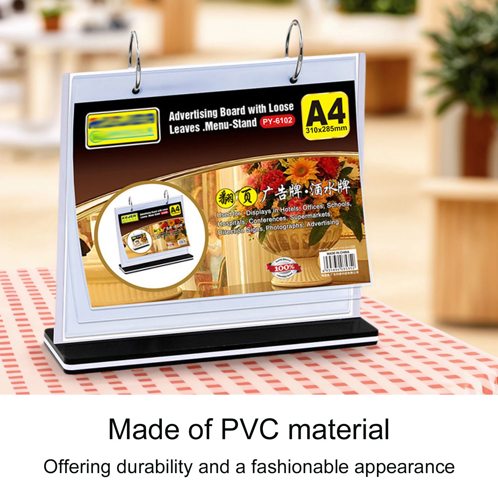 2pcs PVC Tabletop Holder A4 Table Menu Stand Desktop Double Display Holder for Picture Card Store Office Menu Retail Show view 3