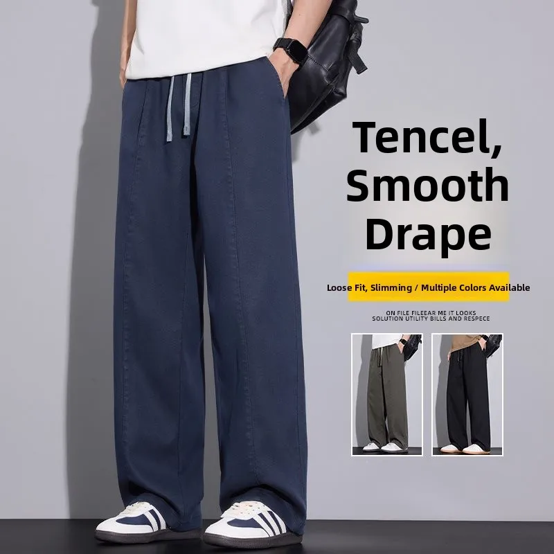 

Новые мужские повседневные брюки прямого кроя на весну-лето 2026: комфортные, свободные, с высокой талией, цвет хаки, имитация денима