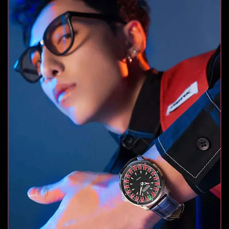 

Mark Fairwhale Fashion Leather Strap Men's Quartz Watch Luminous Waterproof Wrist Fun For reloj hombre