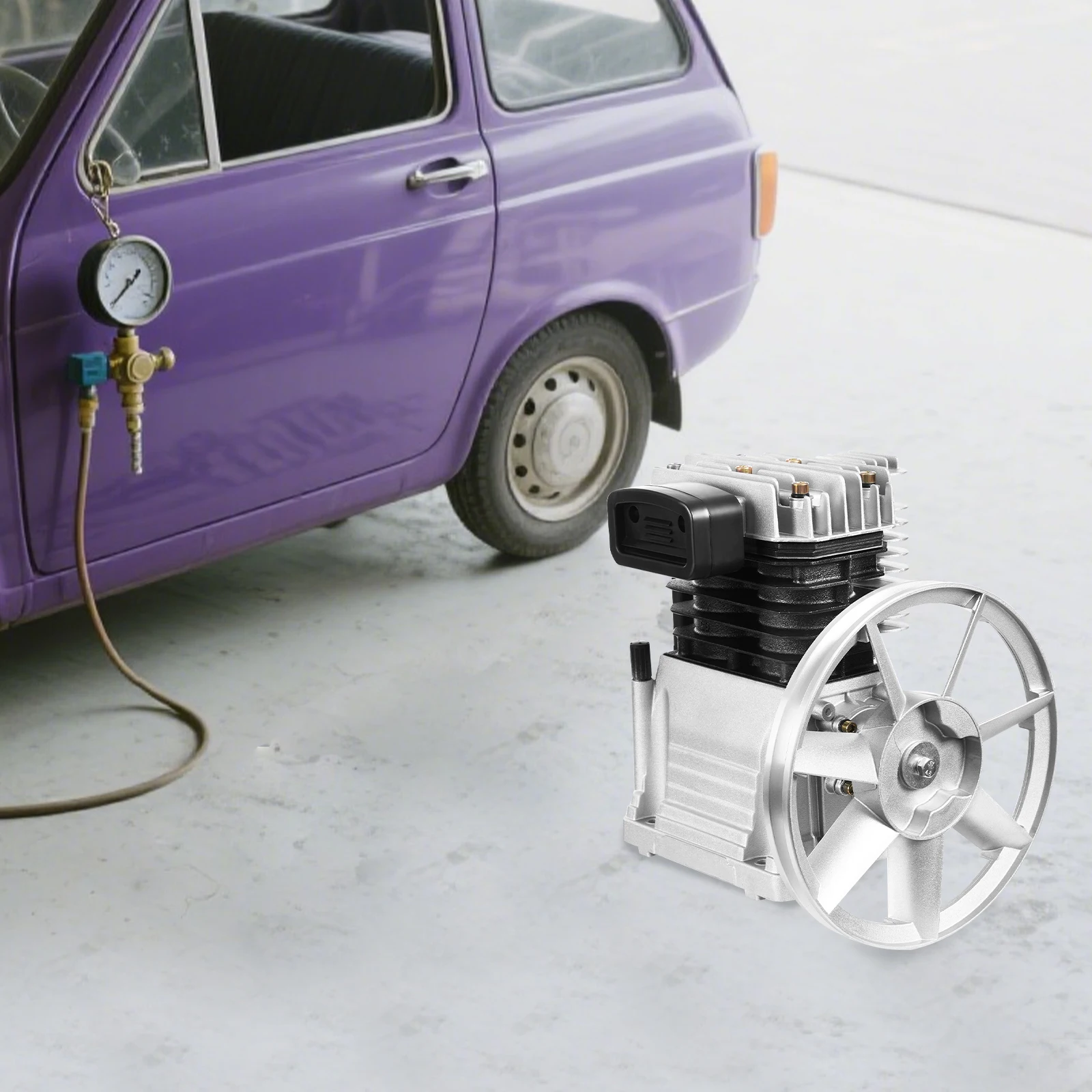 

2065-3HP air compressor pump head, intake and exhaust valve design, main engine belt design automotive industry, pneumatic tools