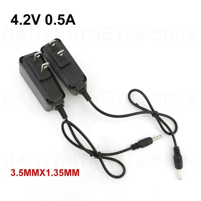 US Plug AC to DC 4.2V 0.5A 500ma Travel Charger Power Supply Adapter 3.5x1.35mm For 18650 Battery headlamp Flashlight Torch Lamp