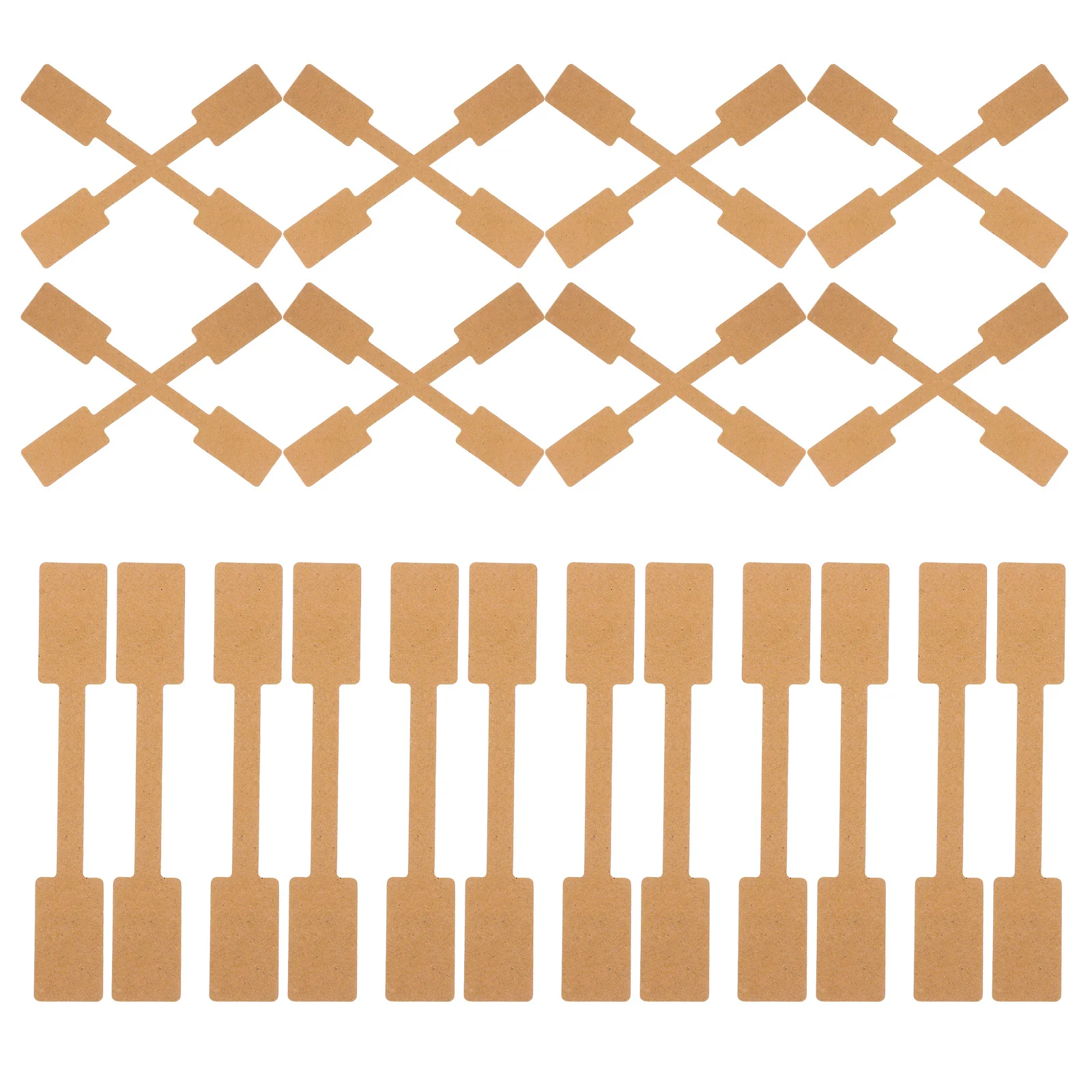 1Pack Adhesive Blank Kraft Paper Price Tags 10cm Square Jewelry Marking Labels Display Tags for Rings Clothes Crafts