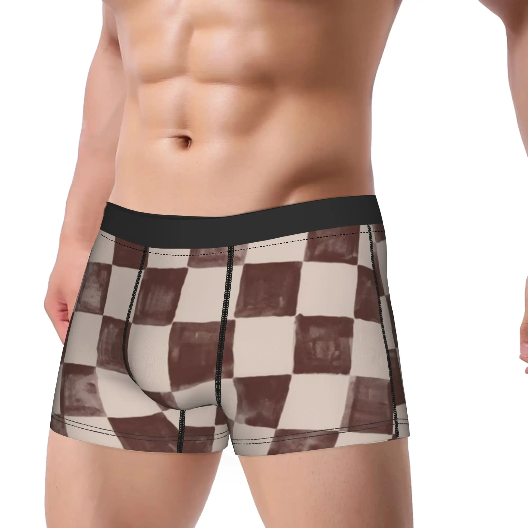 Check Pattern (7) Checkerboard Underpants Breathbale Panties Man Underwear Comfortable Shorts Boxer Briefs