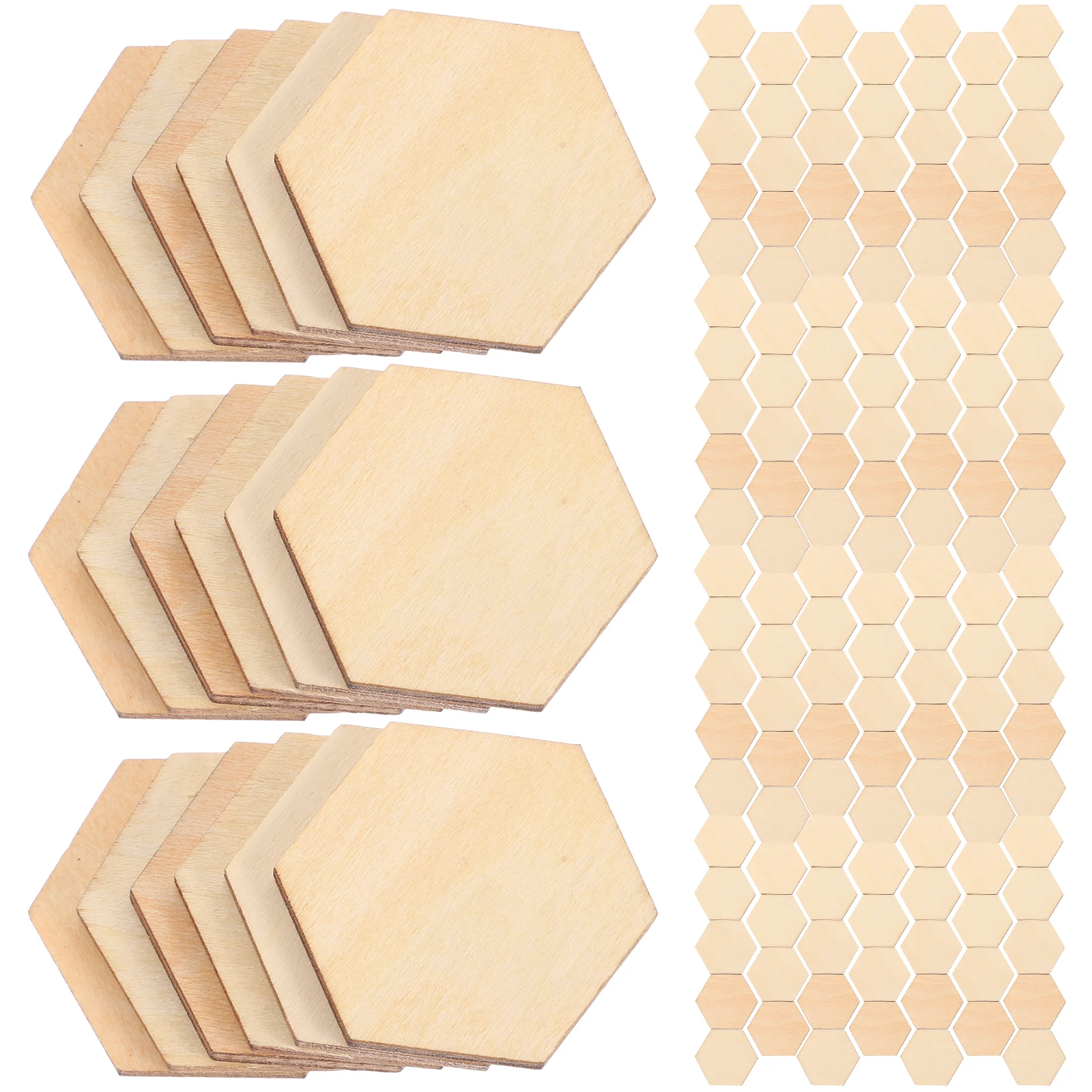 

100pc Wood Decorations DIY Crafts Wooden Shapes Hexagons Wooden Pieces Smooth Surface Premium Material Party Ornaments