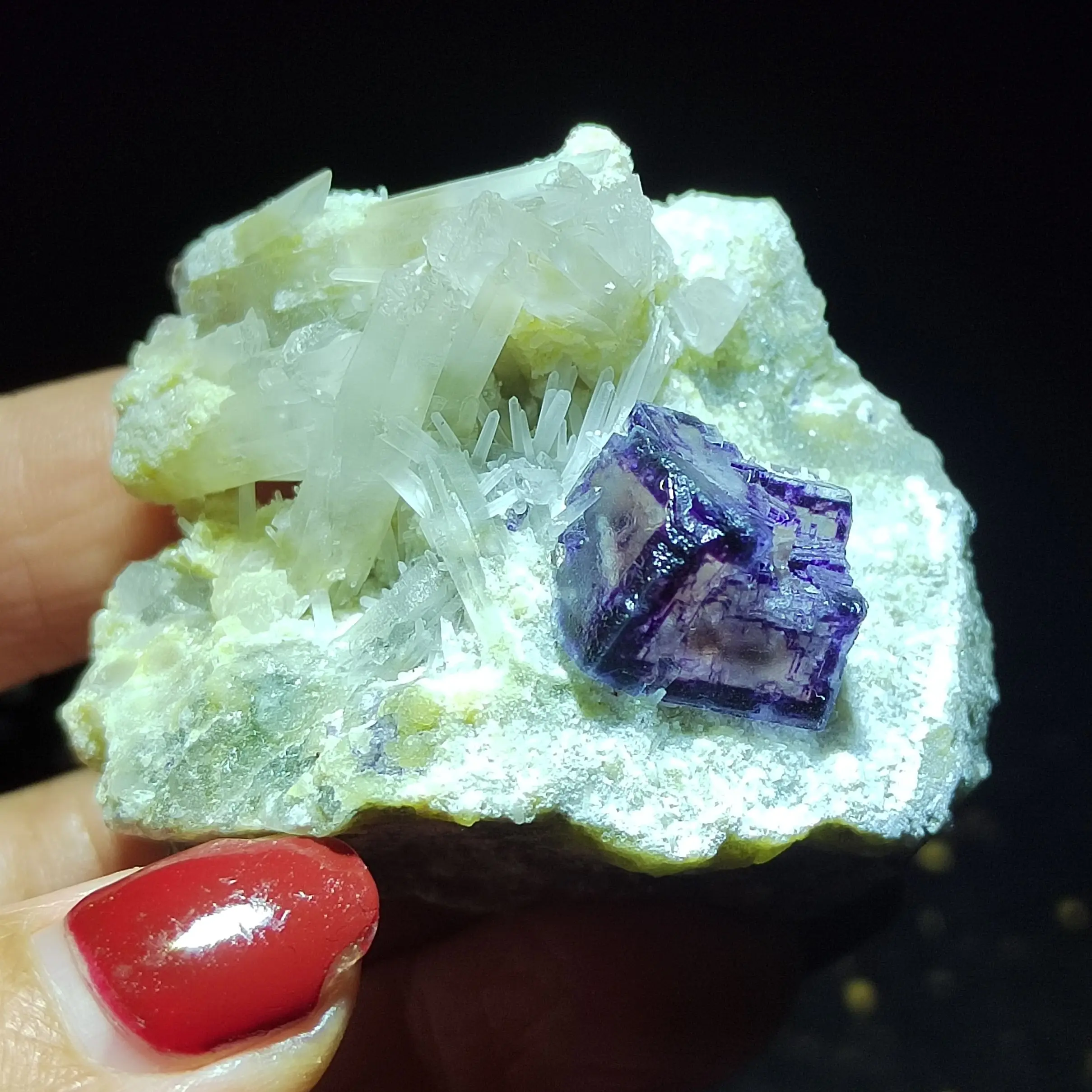 

108.6Natural rare window purple fluorite and crystal cluster, mica mineral healing energy CRYSTAL QUARTZ GEM home decoration