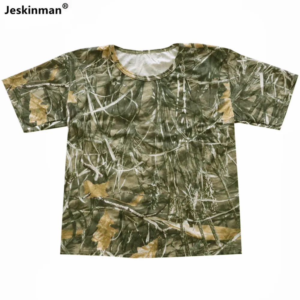 Summer Fisherman Shirt Full Cotton Comfortable Anti-Sweat Sports Clothes Water Grass Bionic Camouflage Hunting Shirt Clothing