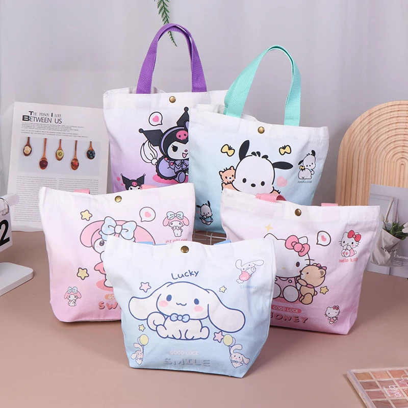 Cute Sanrio Mini Canvas Handbag Tote Bag Handbag Simplicity And Portability Small Lunch Bag Environmentally Friendly Shopping Ba