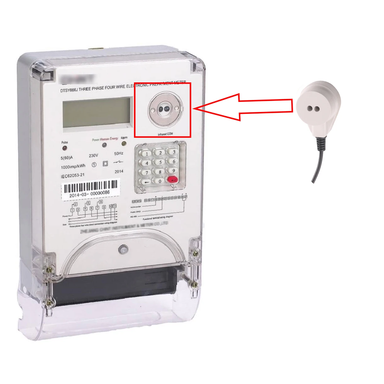 Kabel adapter USB do IRDA (Near Infrared) do odczytu danych z liczników energii elektrycznej, gazu i wody, 1.5m/5ft — zdjęcie produktu 4